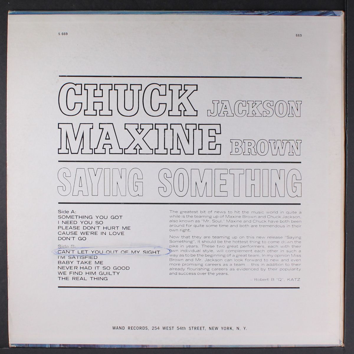 saying something by CHUCK JACKSON & MAXINE BROWN