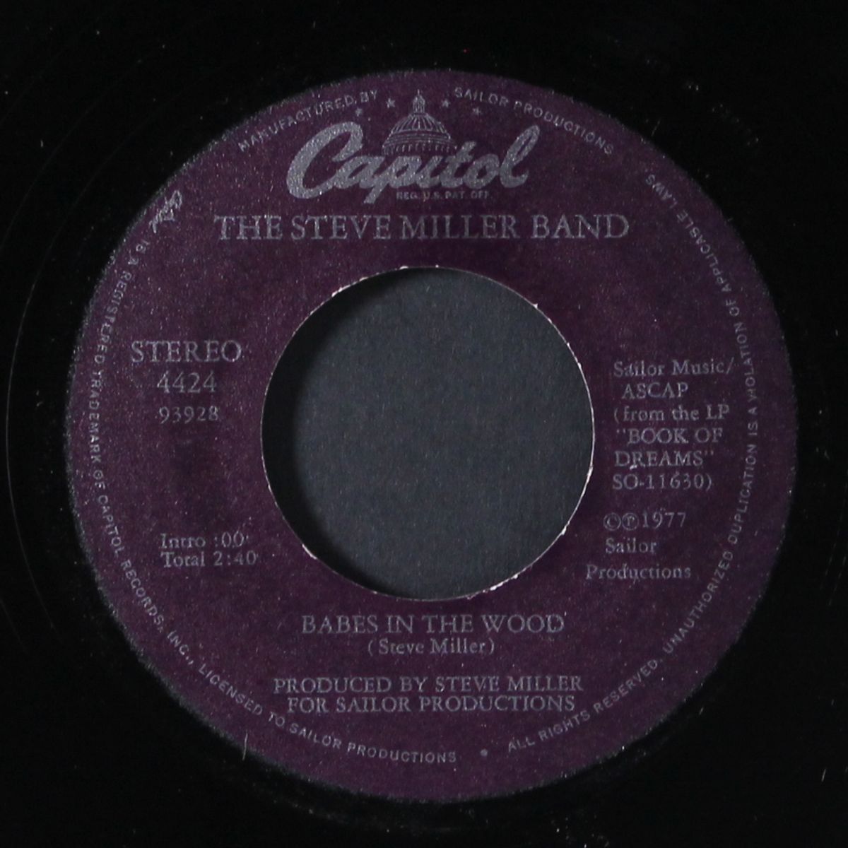 jet airliner / babes in the wood by STEVE MILLER BAND