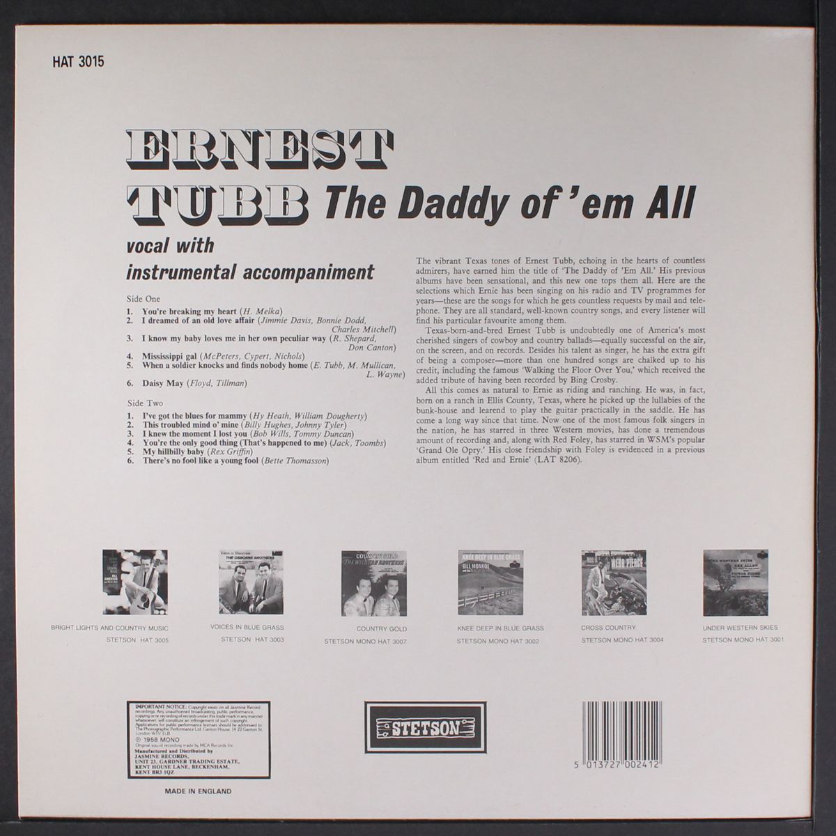the daddy of 'em all by ERNEST TUBB