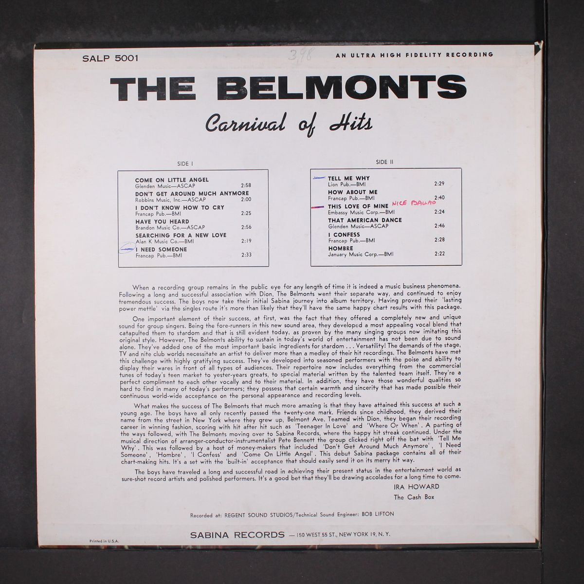 carnival of hits by BELMONTS