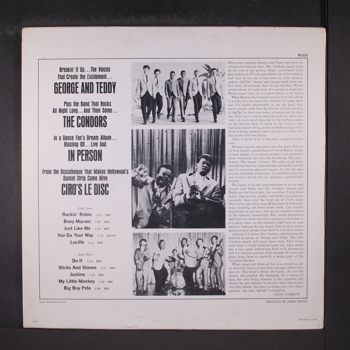 in person from ciro's le disc by GEORGE & TEDDY & CONDORS