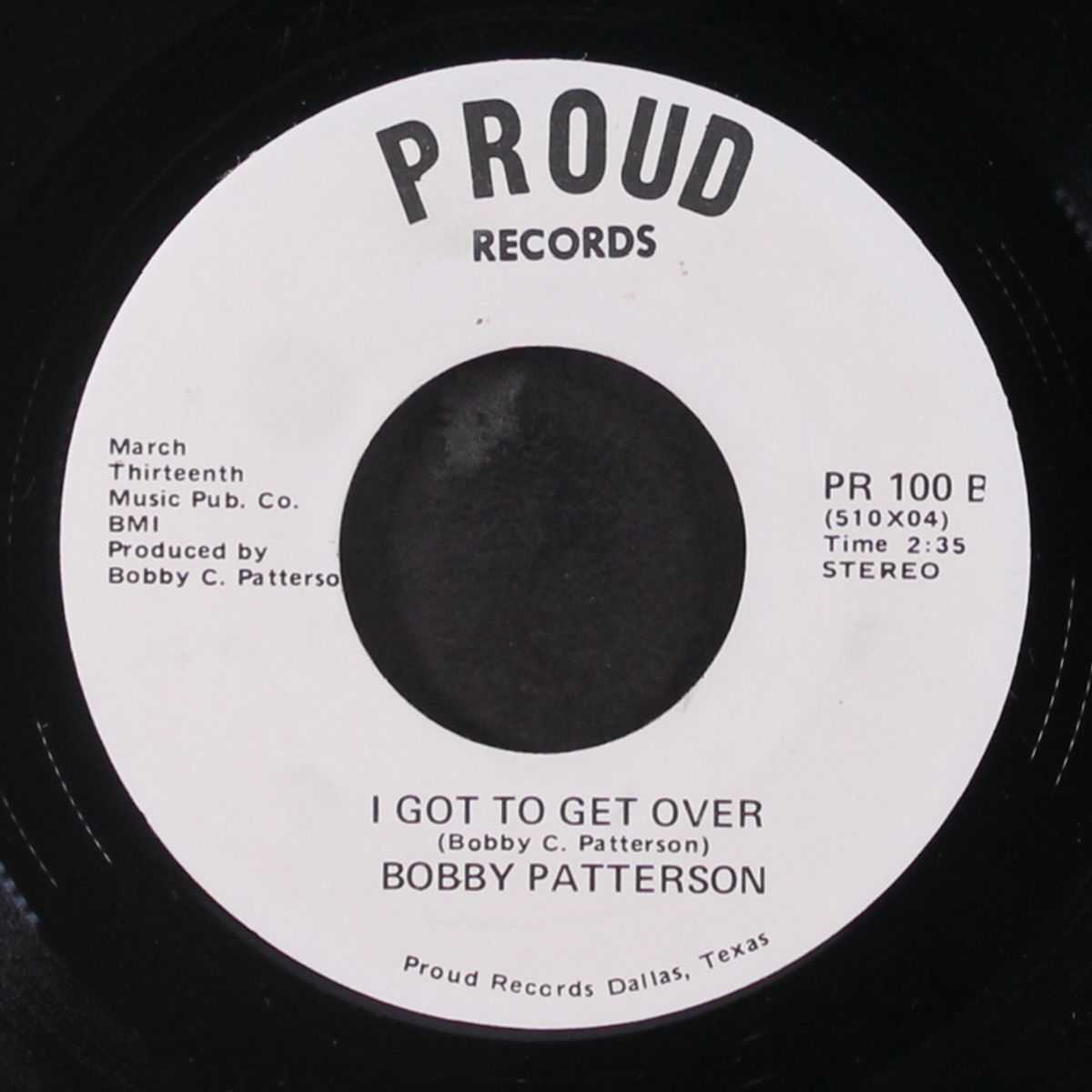 i can help you get even with him / i got to get over by BOBBY PATTERSON