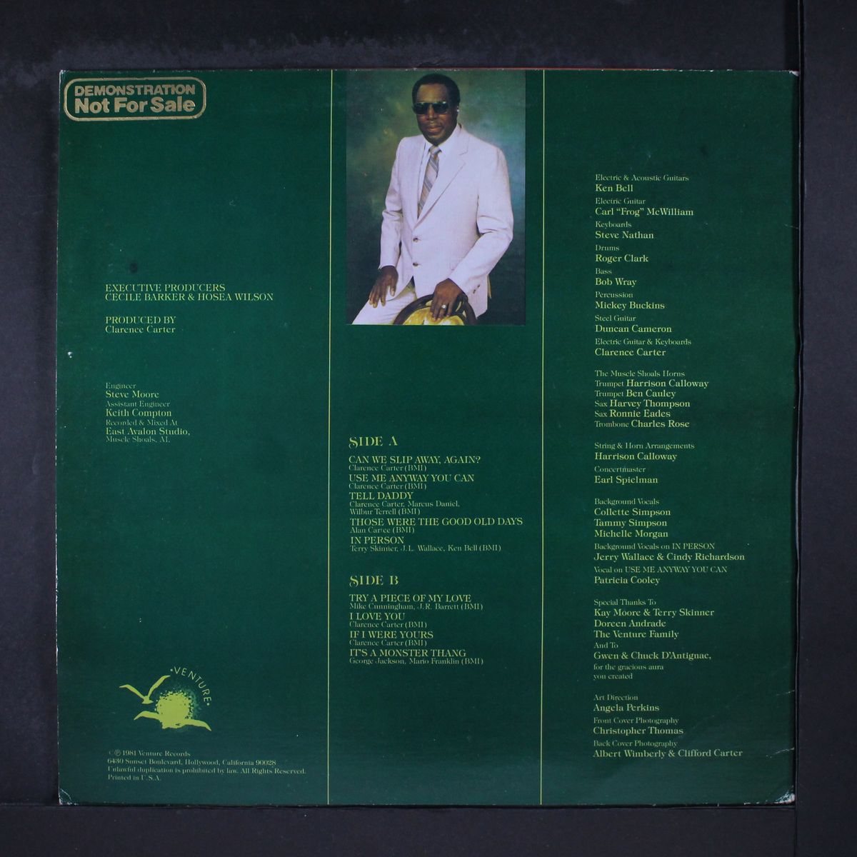 in person by CLARENCE CARTER