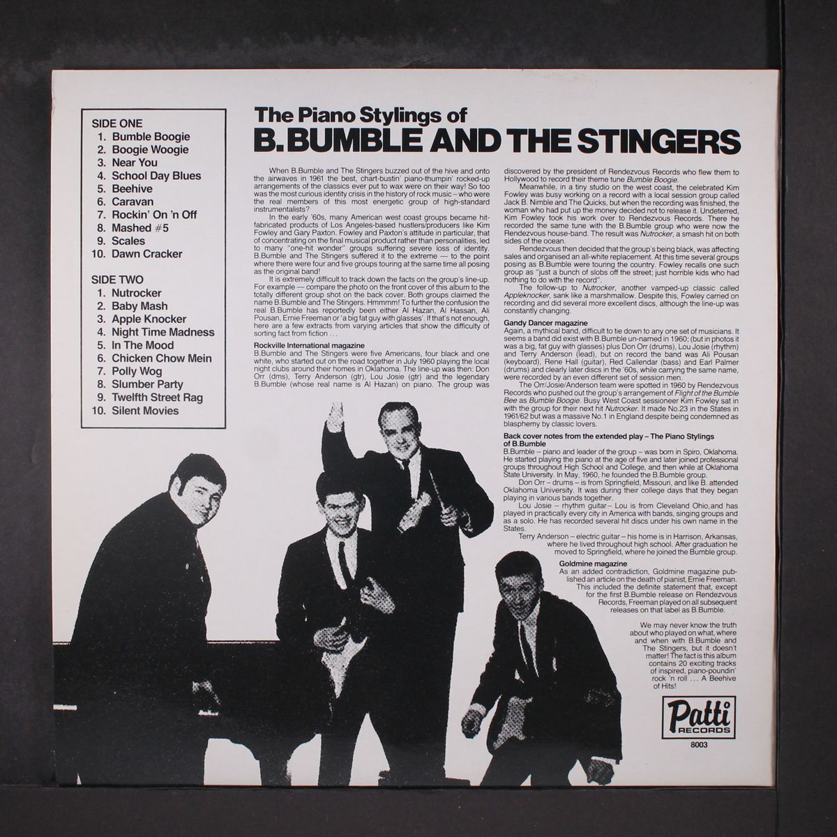 the piano stylings of by B. BUMBLE & STINGERS