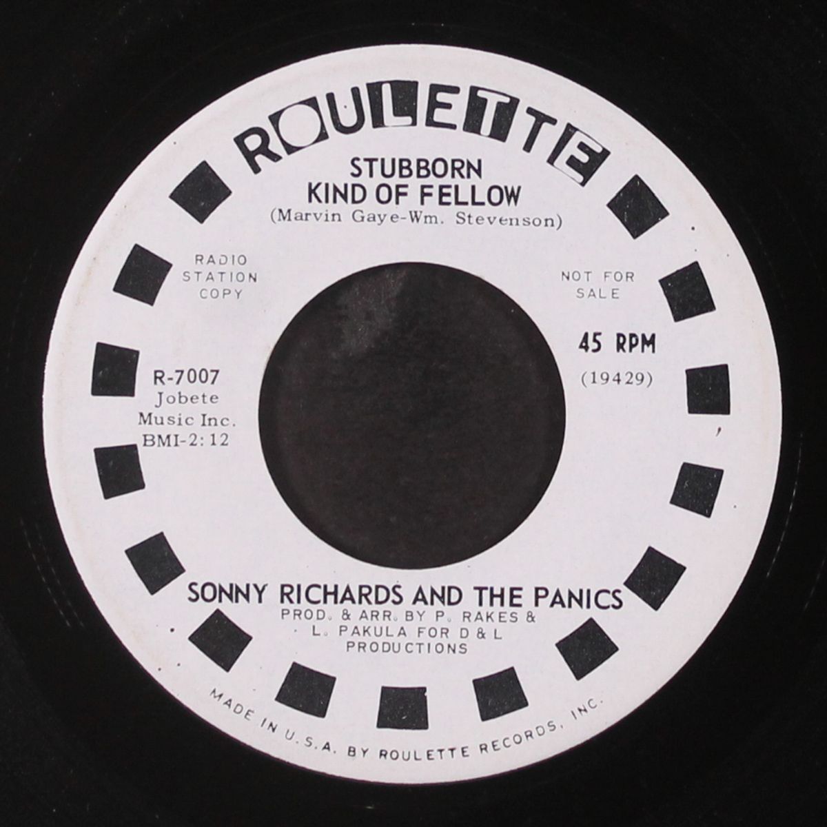 stubborn kind of fellow / can you dig it by SONNY RICHARDS & PANICS