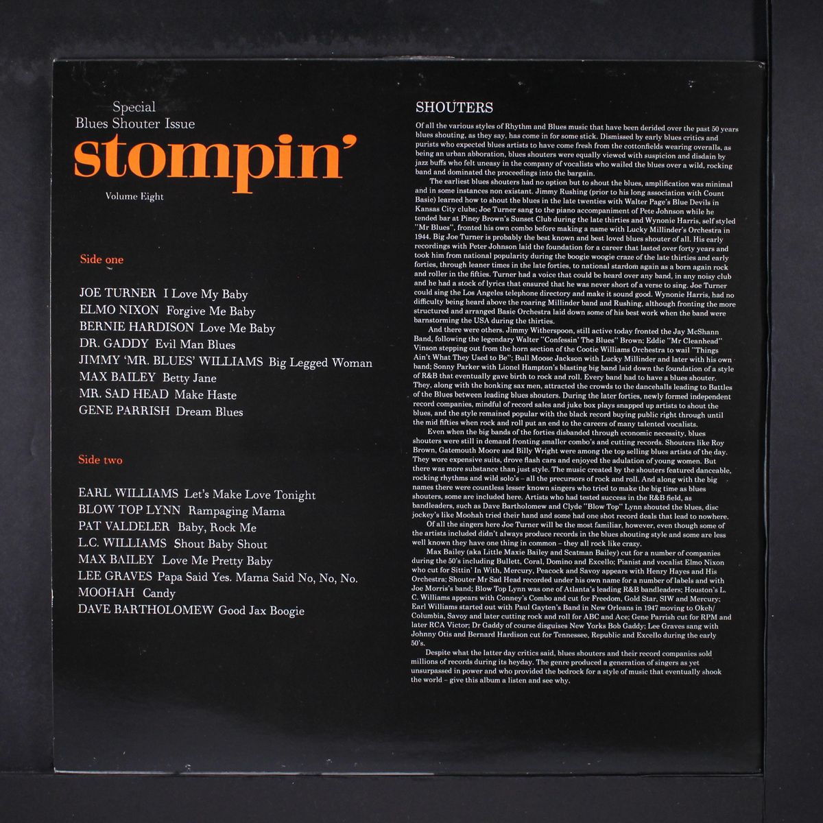 stompin', vol. 8 (special blues shouter issue) by VARIOUS