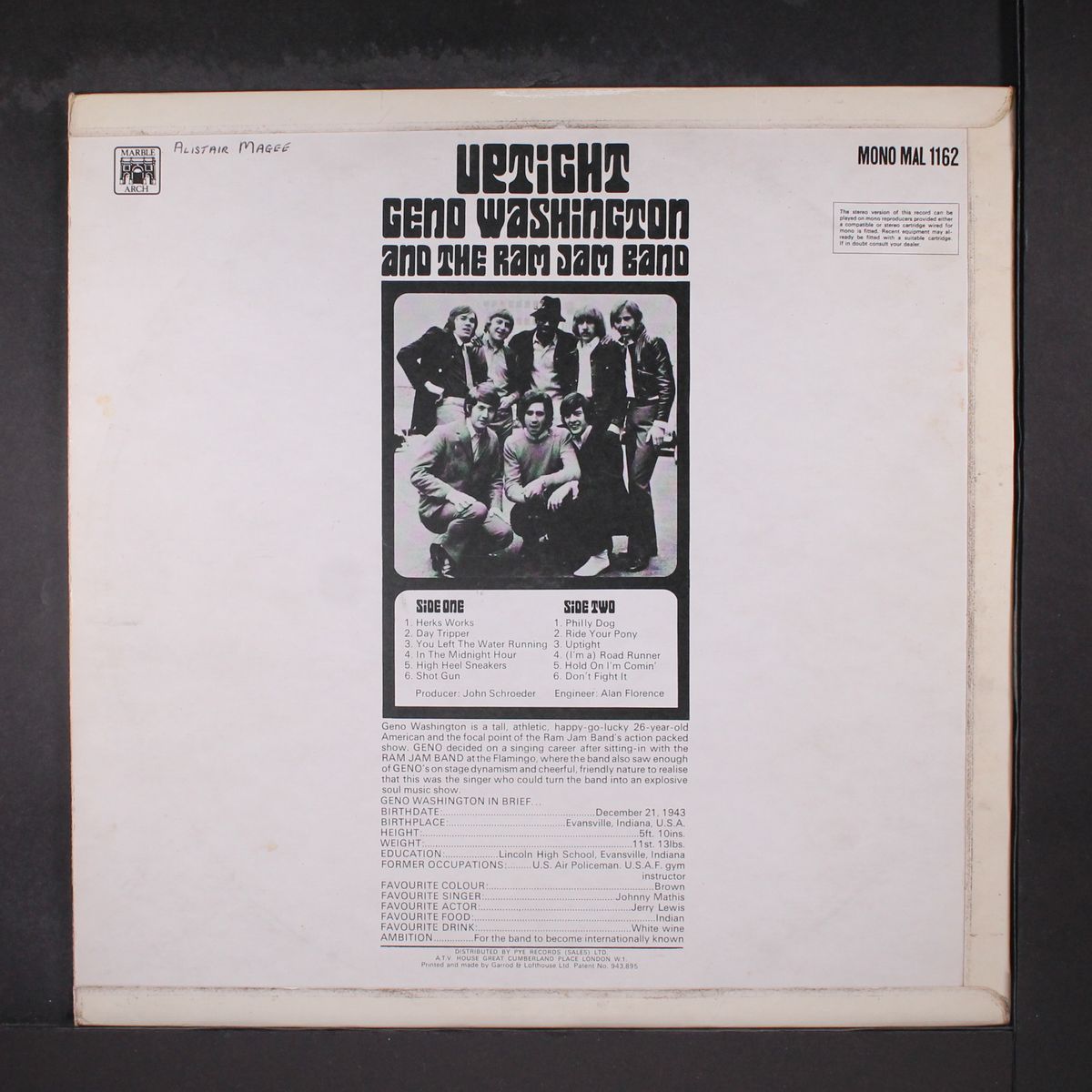 uptight by GENO WASHINGTON & RAM JAM BAND