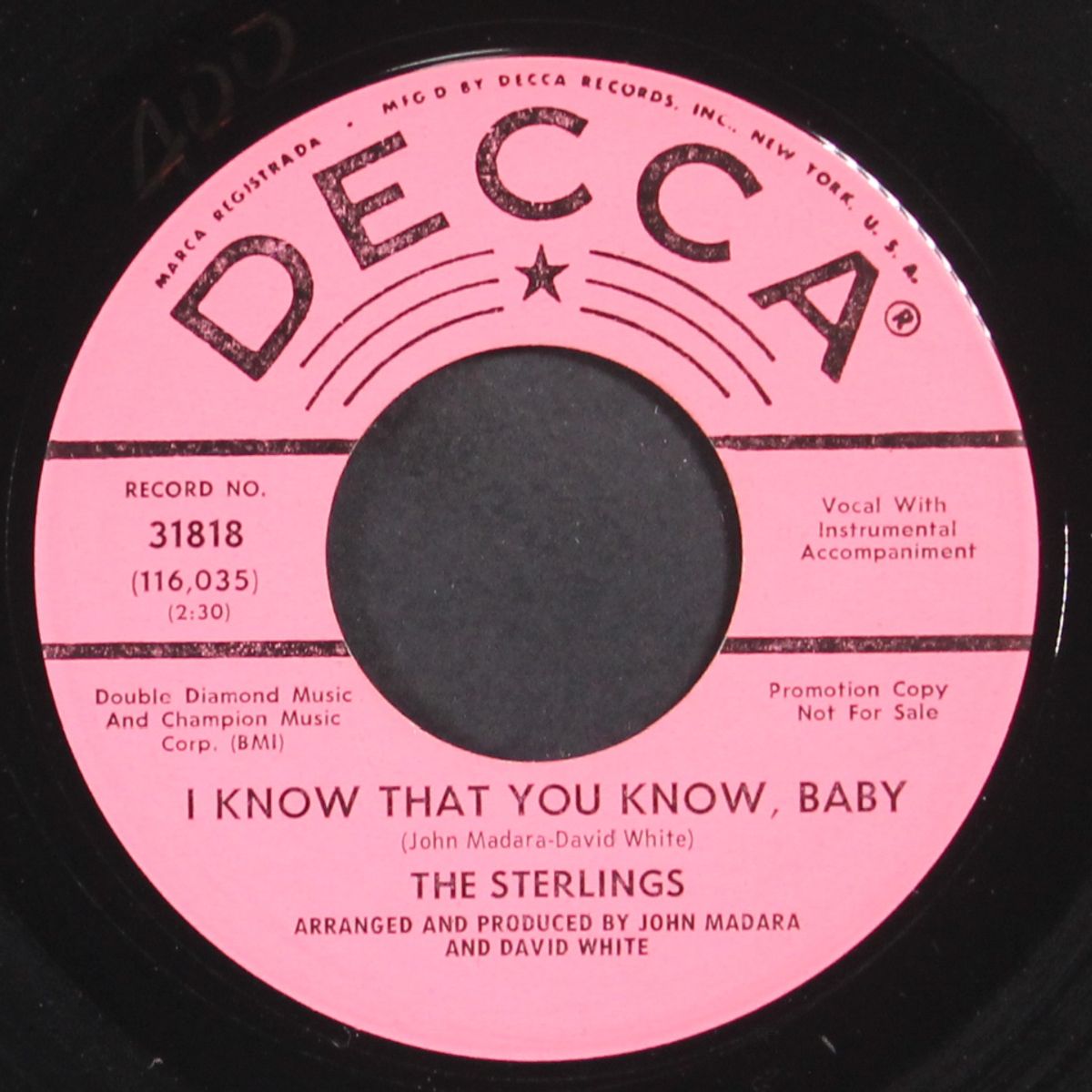 face to face / i know that you know, baby by STERLINGS