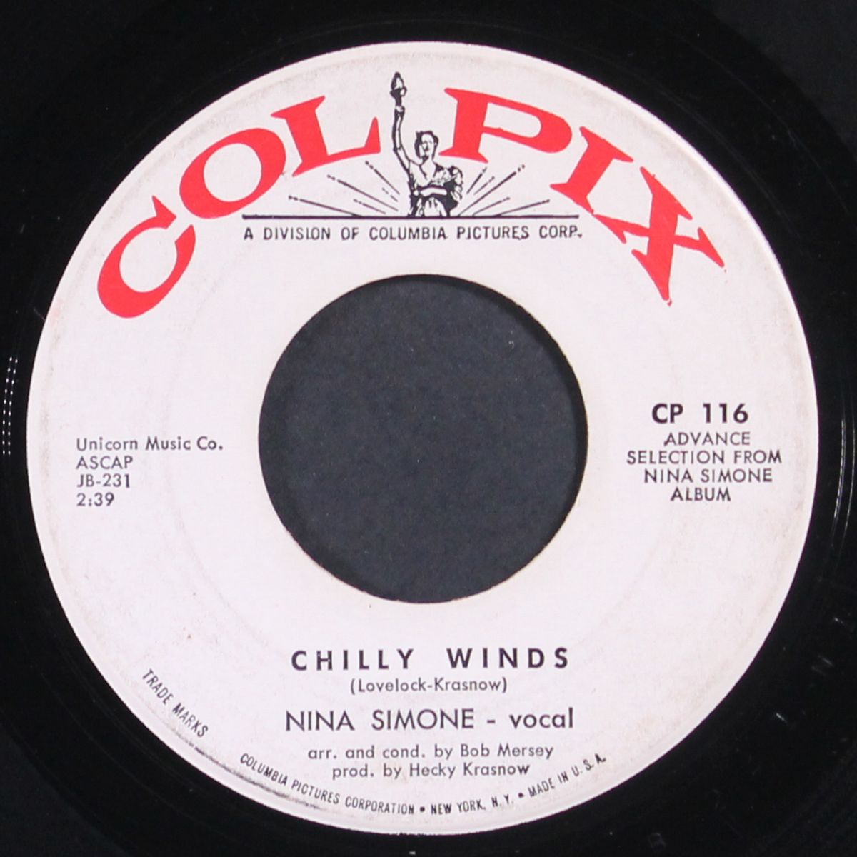 chilly winds don't blow / solitaire by NINA SIMONE