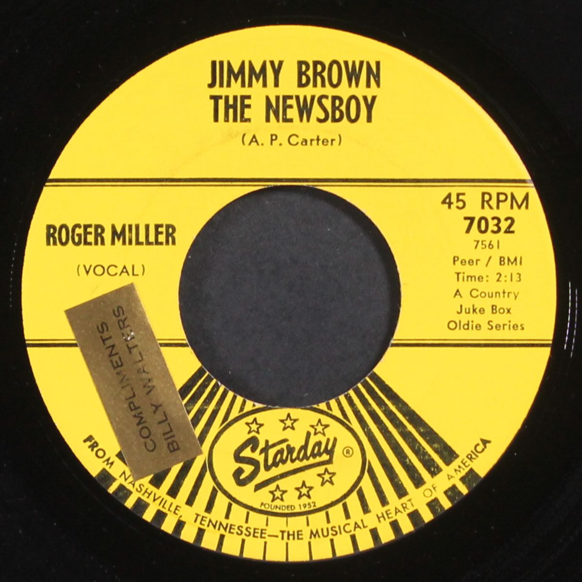 country girl / jimmy brown the newsboy by ROGER MILLER
