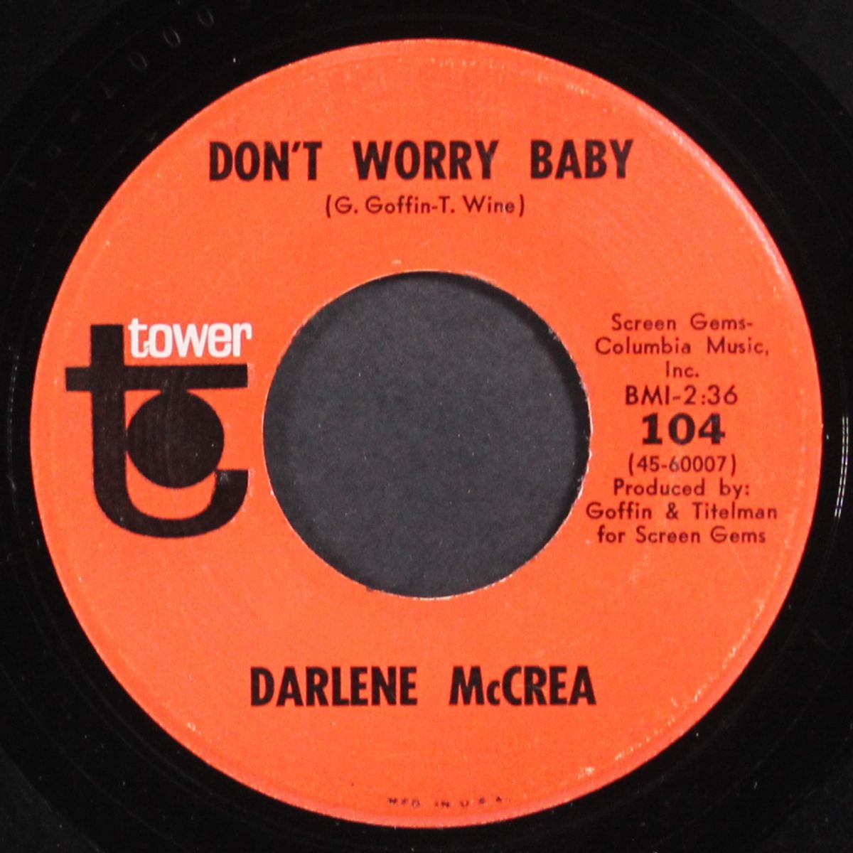 my heart's not in it / don't worry baby by DARLENE MCCREA