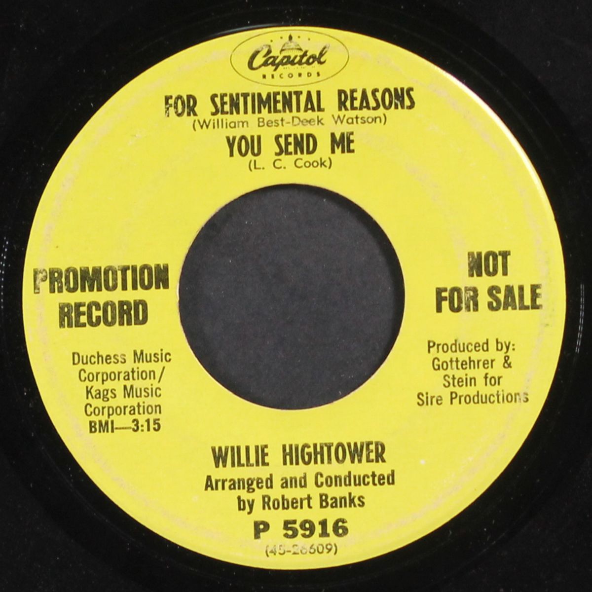 because i love you / for sentimental reasons by WILLIE HIGHTOWER