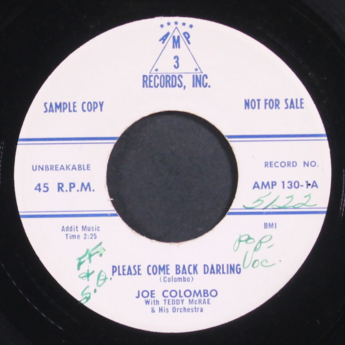 please come back darling by JOE COLOMBO & GROUP