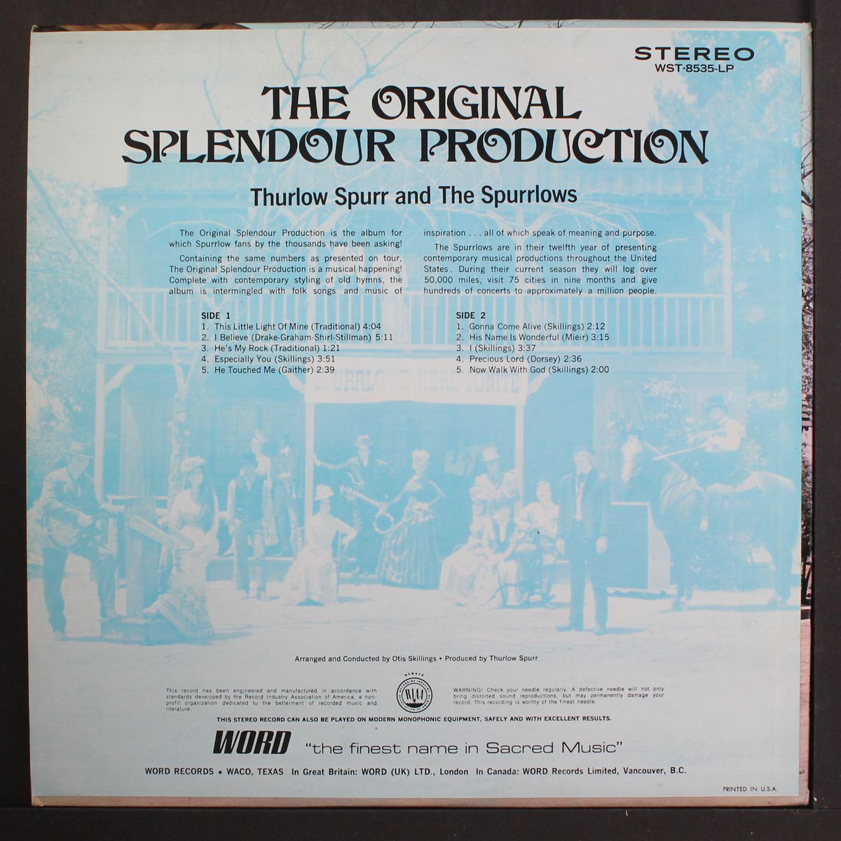 the original splendour production by THURLOW SPURR & SPURRLOWS