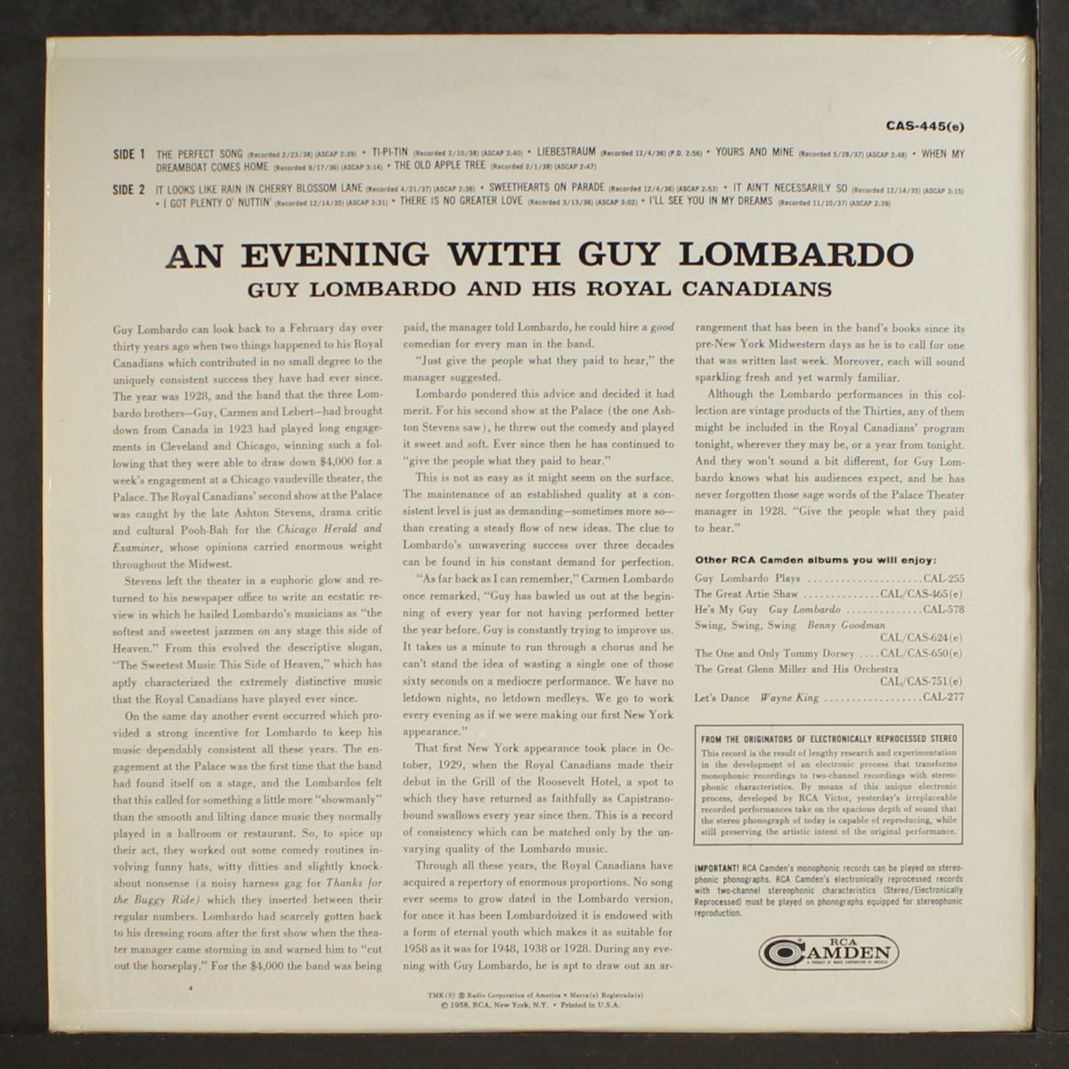 an evening with guy lombardo by GUY LOMBARDO