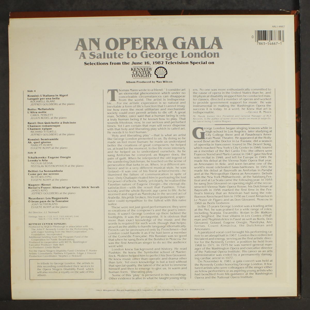 an opera gala, salute to george london by VARIOUS