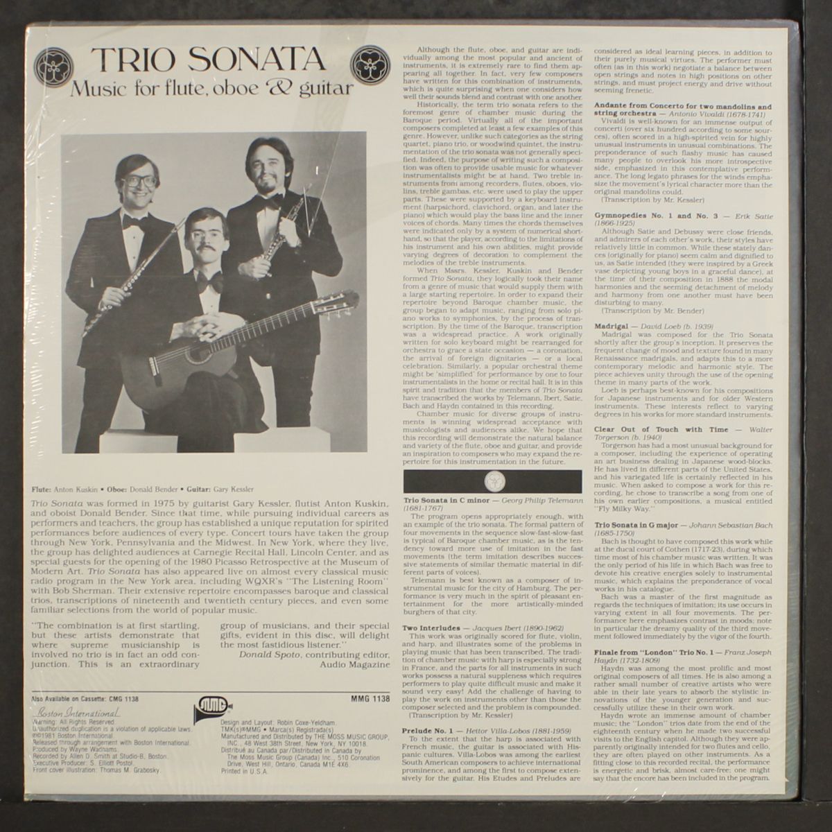 music for flute, oboe & guitar by TRIO SONATA