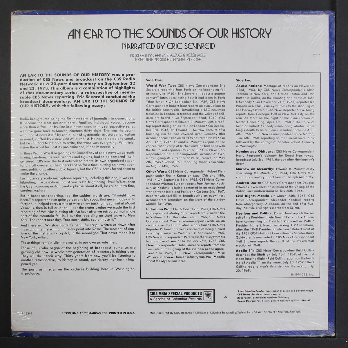 an ear to the sounds of our history by ERIC SEVAREID