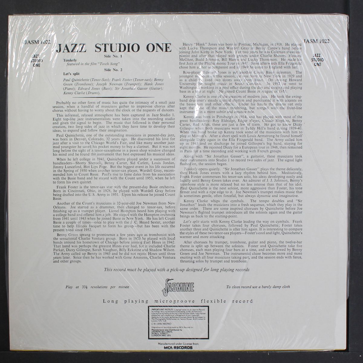 the jazz studio 1 by PAUL QUINICHETTE