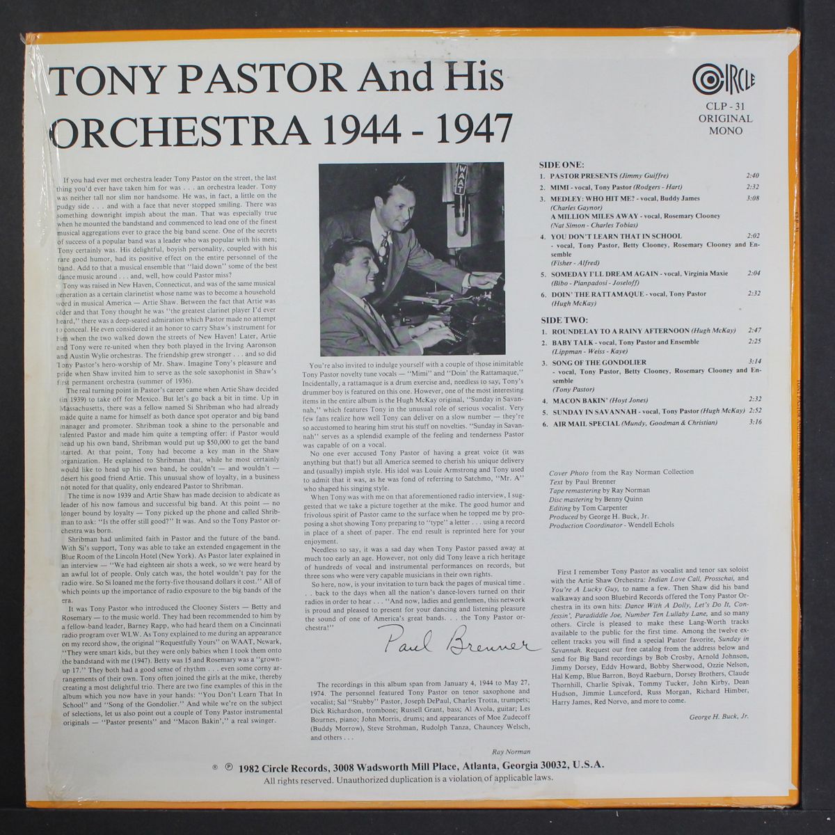 tony pastor and his orchestra 1944-1947 by TONY PASTOR
