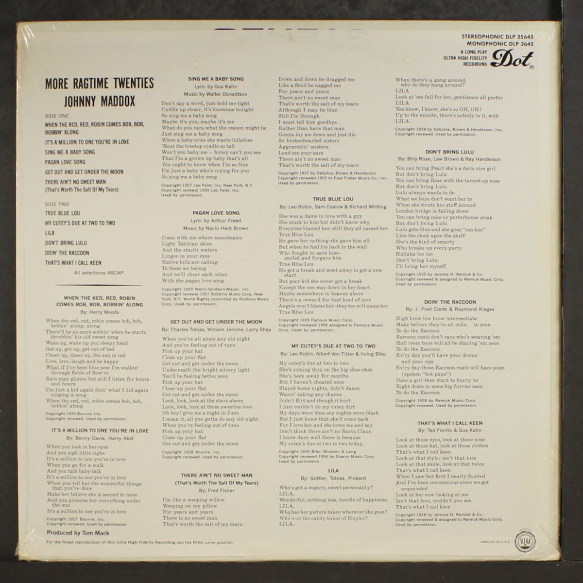 more ragtime twenties by JOHNNY MADDOX