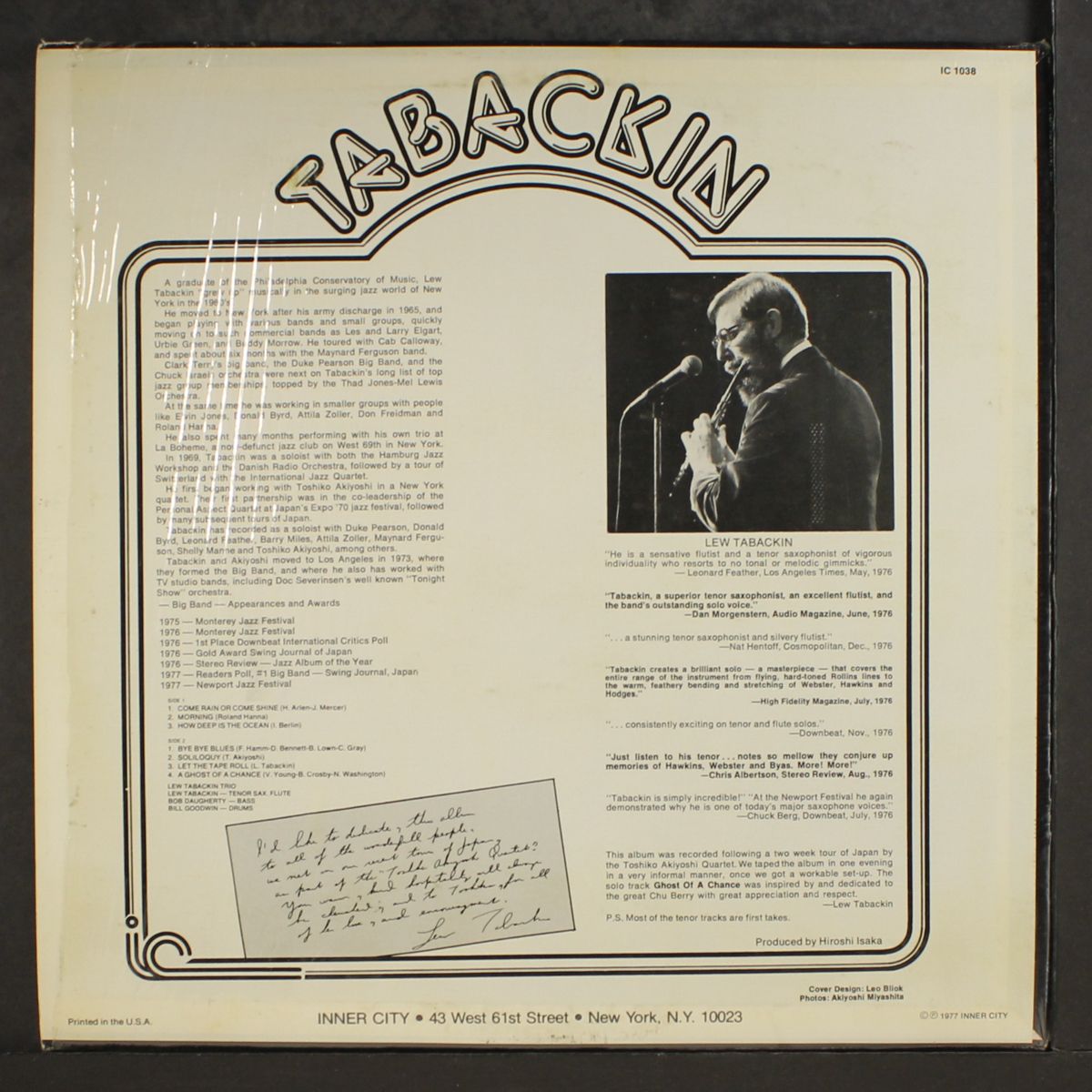 tabackin by LEW TABACKIN