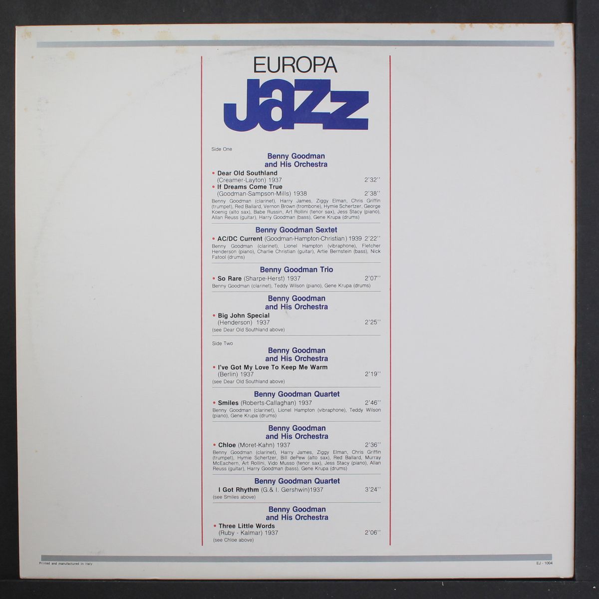 goodman hampton wilson krupa christian by BENNY GOODMAN