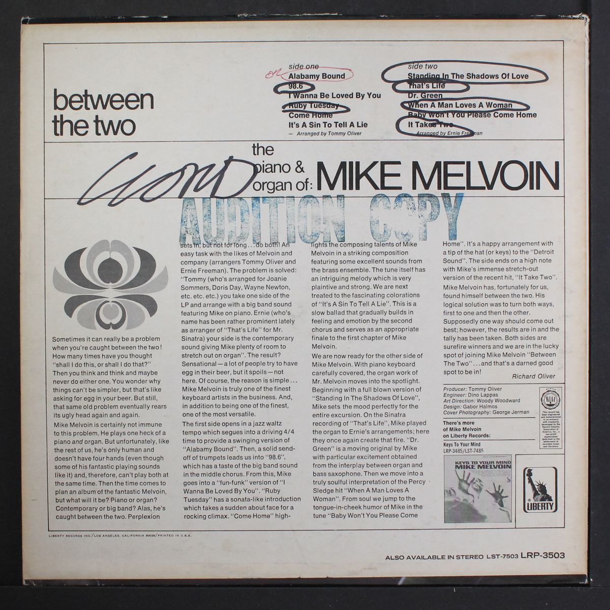 between the two by MIKE MELVOIN