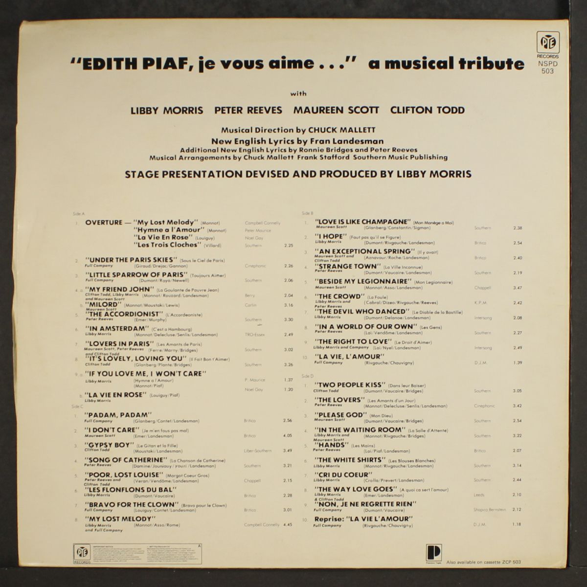 edith piaf, je vous aime by SOUNDTRACK