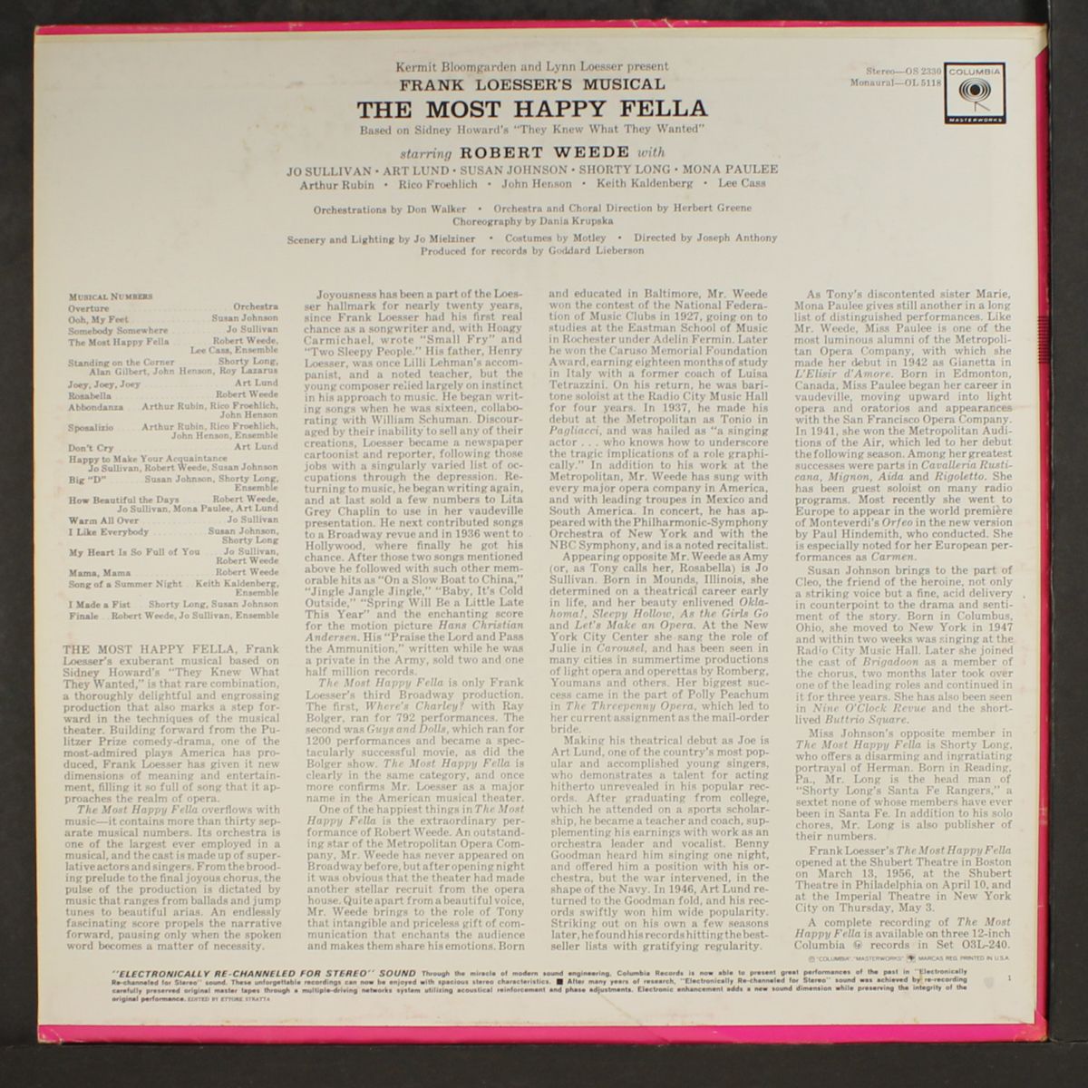 the most happy fella by SOUNDTRACK