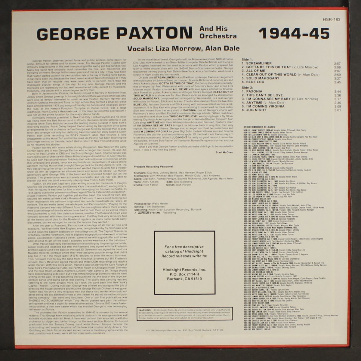 the uncollected, 1944-45 by GEORGE PAXTON