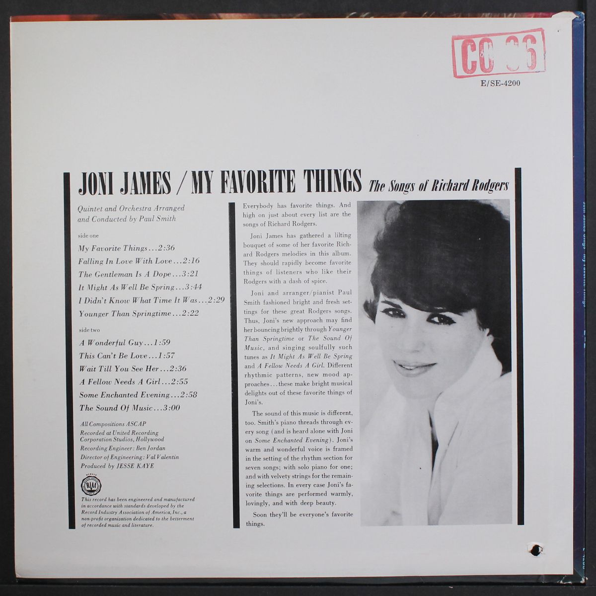 sings my favorite things by JONI JAMES
