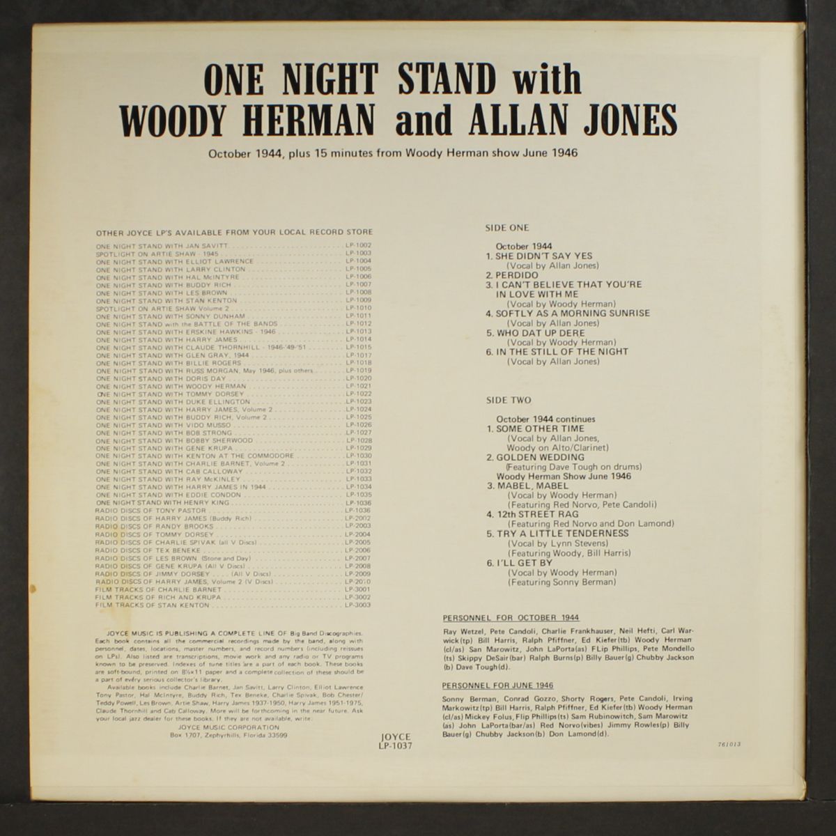 one night stand by WOODY HERMAN & ALLAN JONES