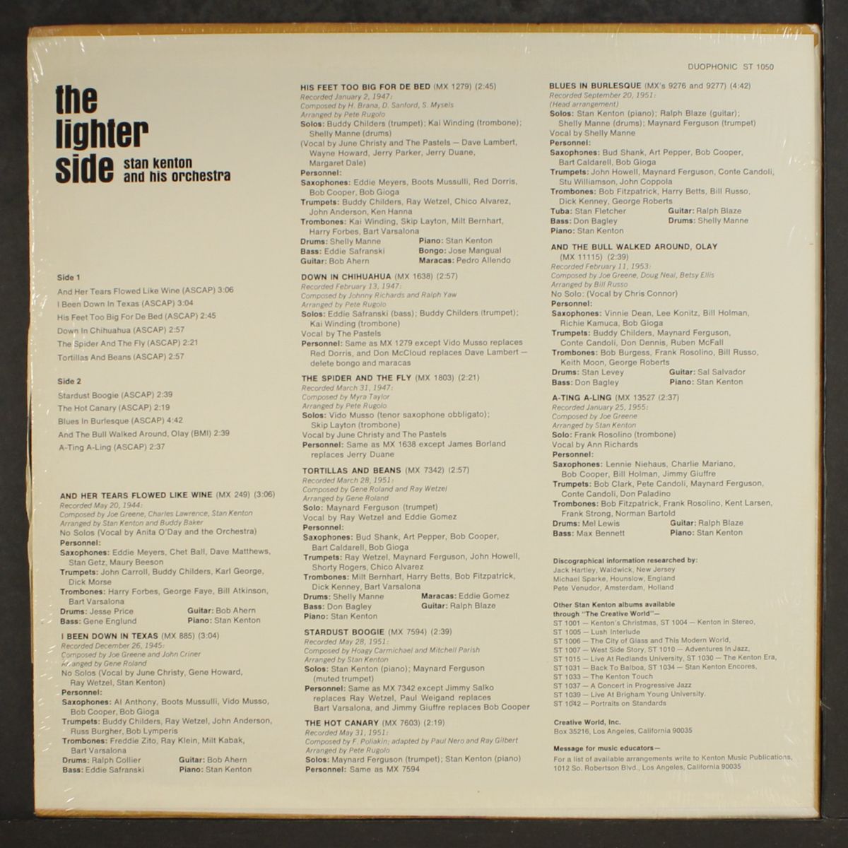 the lighter side by STAN KENTON