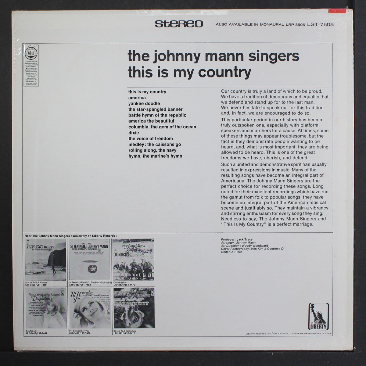 this is my country by JOHNNY MANN SINGERS