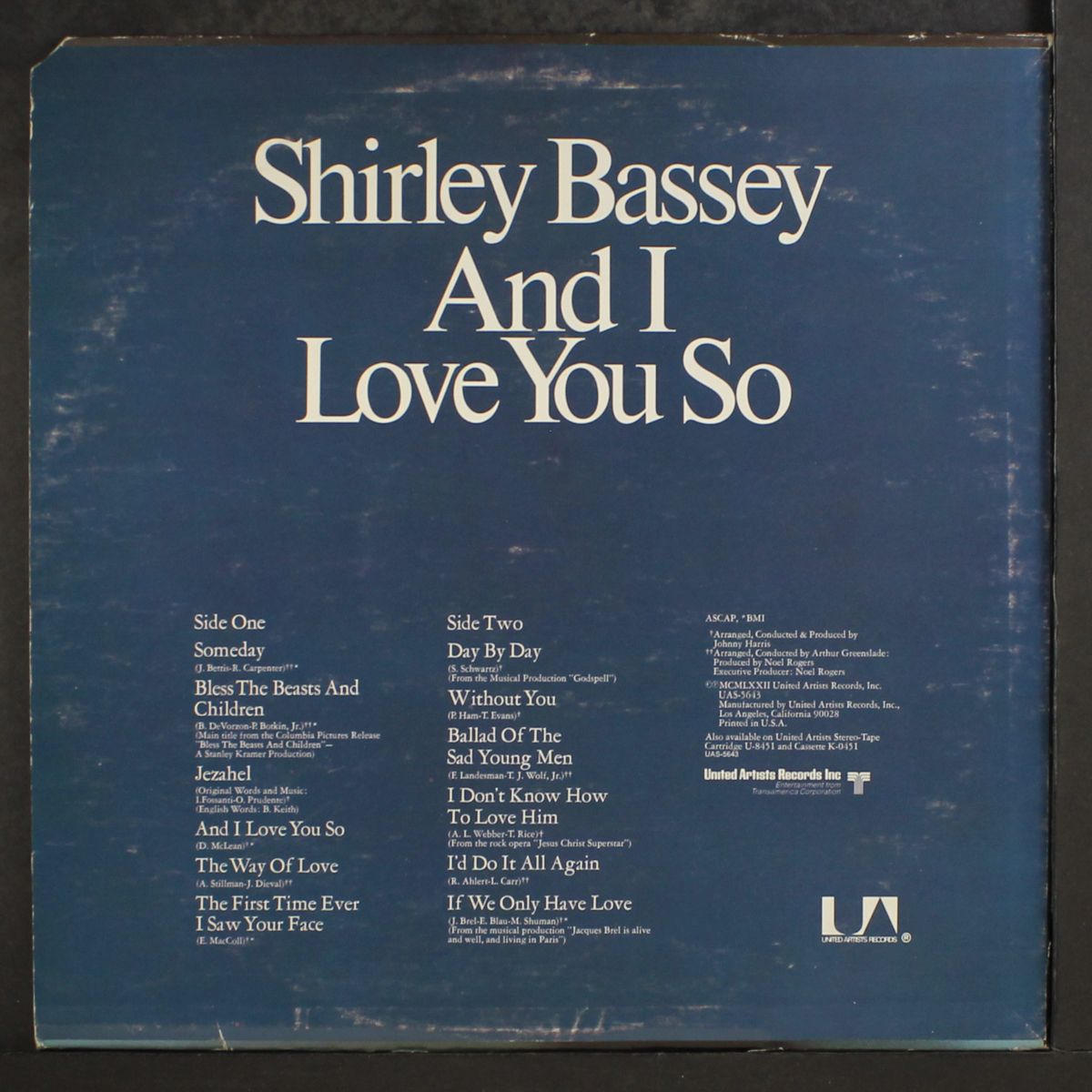 and i love you so by SHIRLEY BASSEY