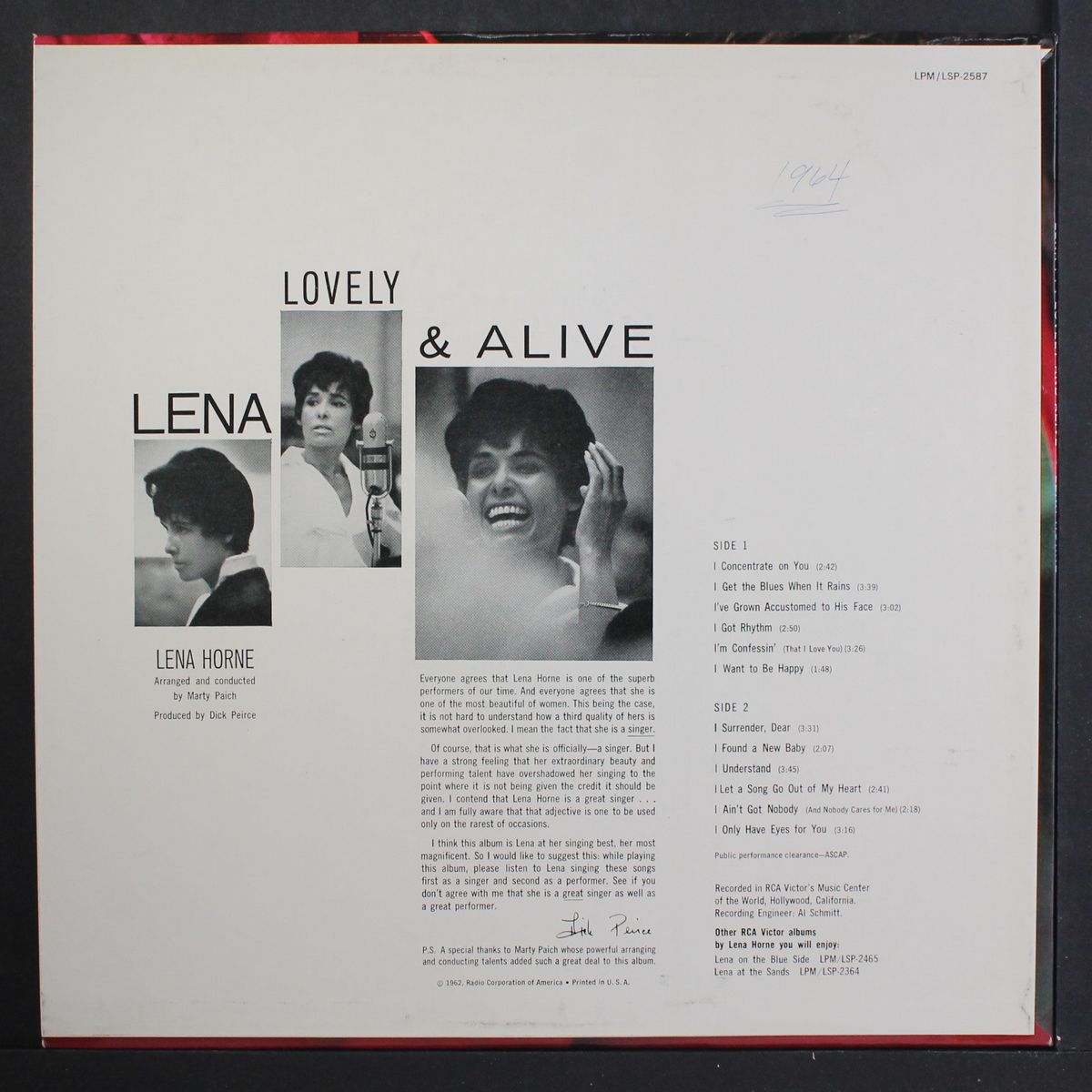 lovely and alive by LENA HORNE
