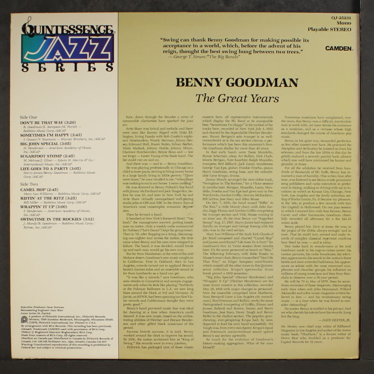 the great years by BENNY GOODMAN
