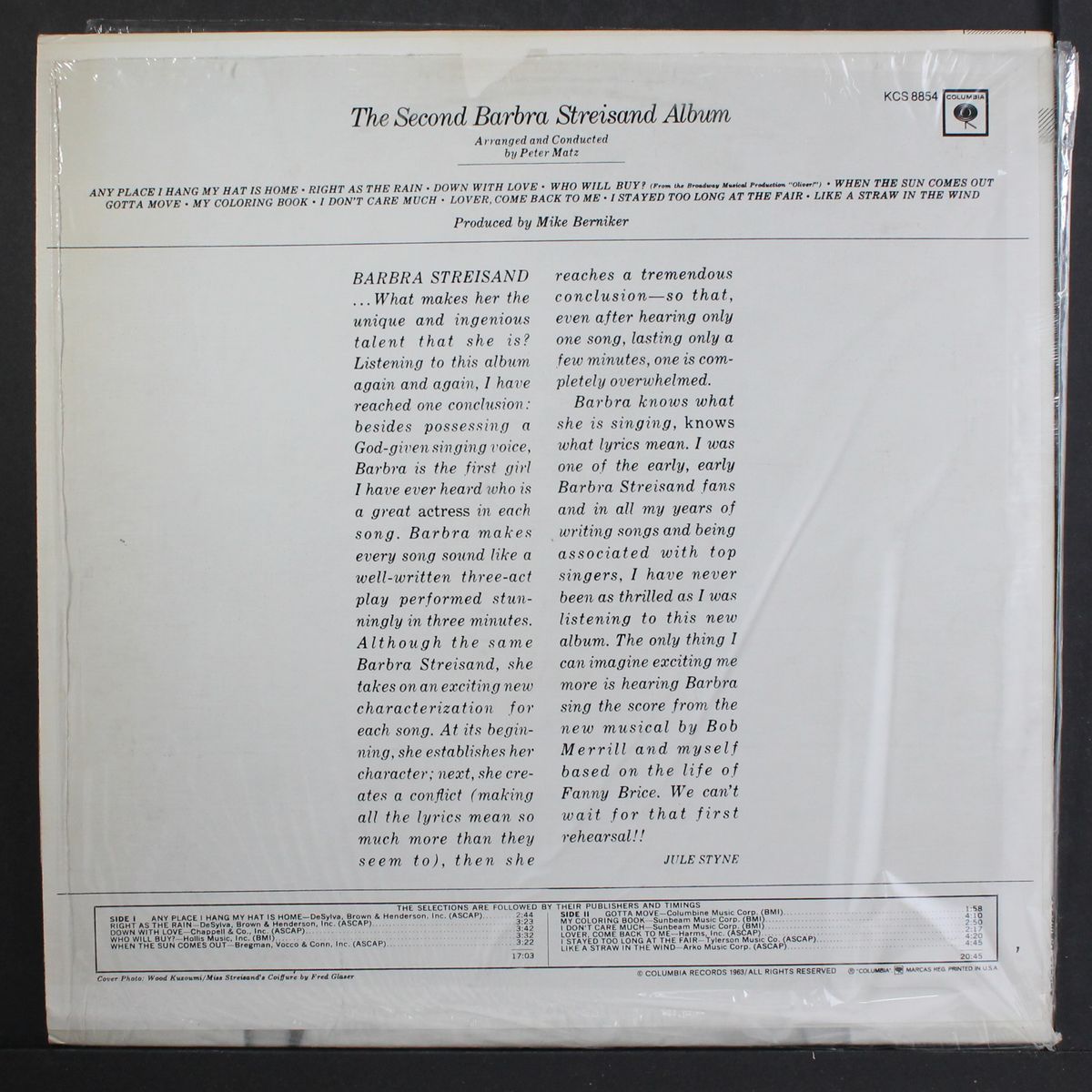 the second album by BARBRA STREISAND