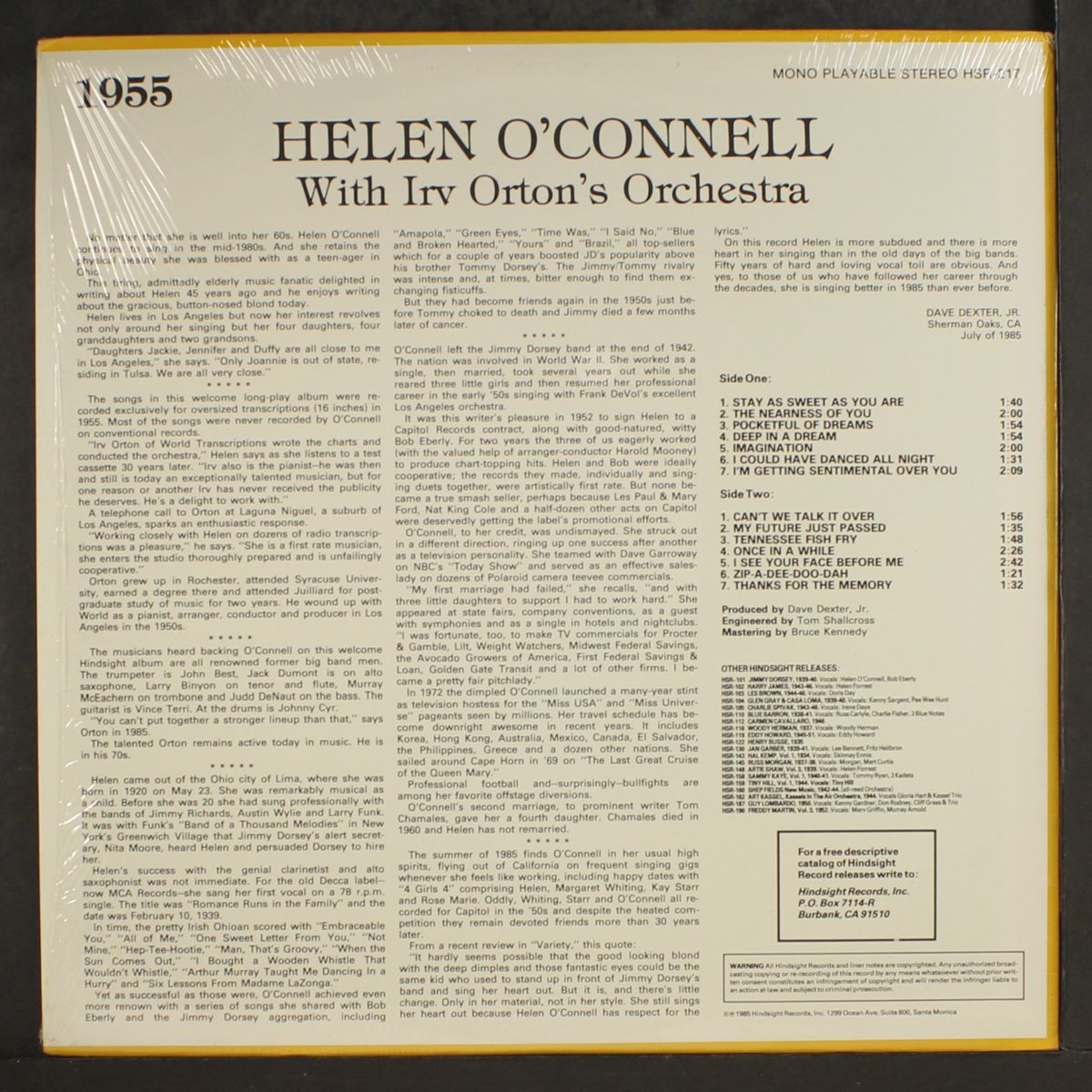 the uncollected, 1955 by HELEN O'CONNELL