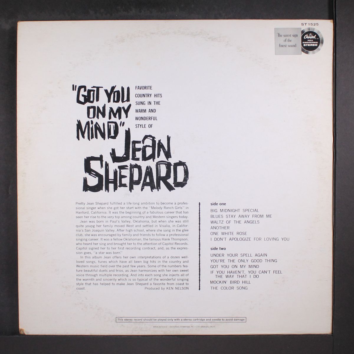 got you on my mind by JEAN SHEPARD