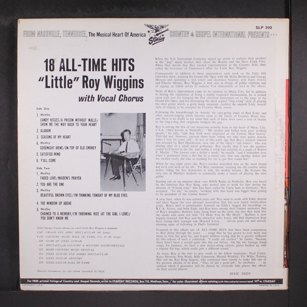 18 all time hits by ROY WIGGINS