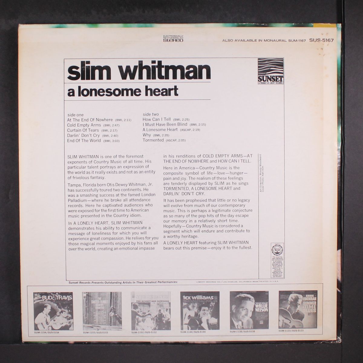 a lonesome heart by SLIM WHITMAN