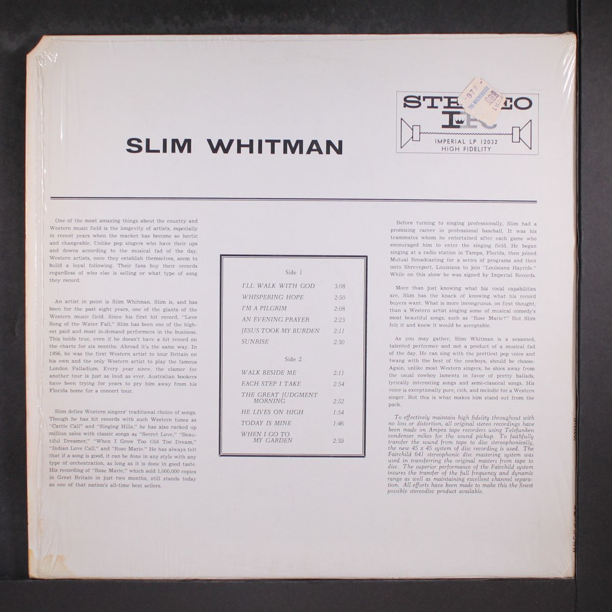 i'll walk with god by SLIM WHITMAN