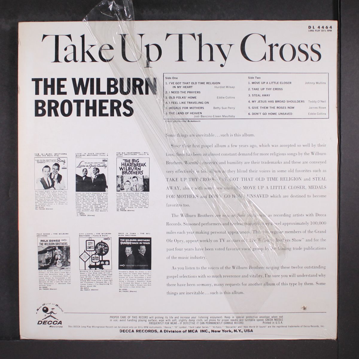 take up thy cross by WILBURN BROTHERS