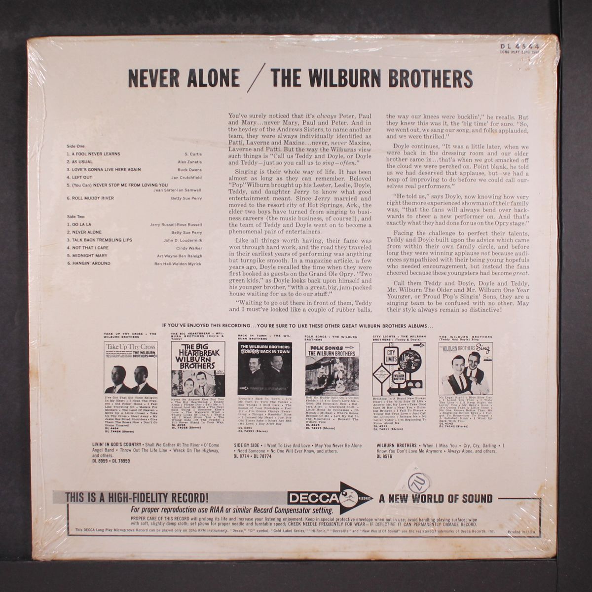 never alone by WILBURN BROTHERS