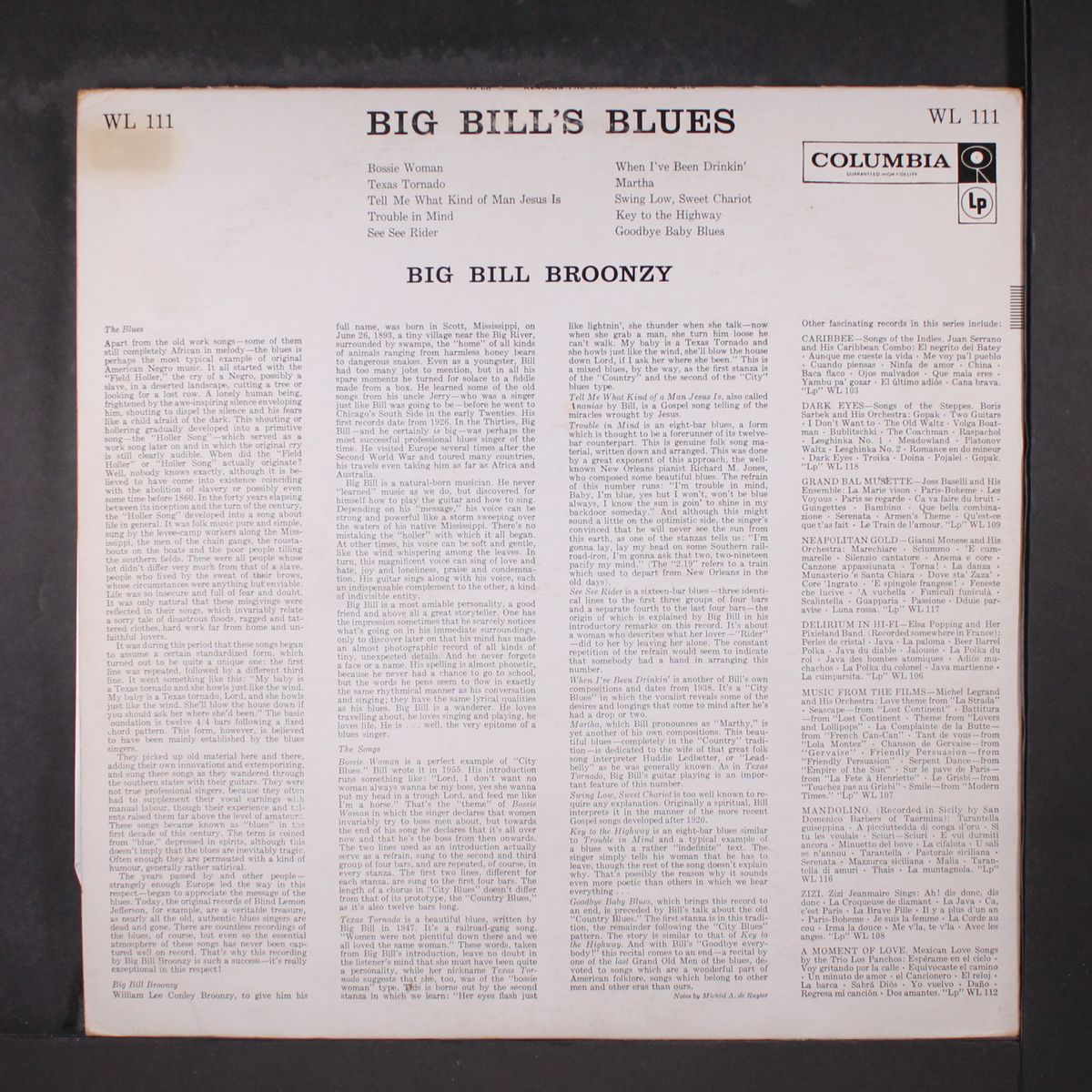 big bill's blues by BIG BILL BROONZY