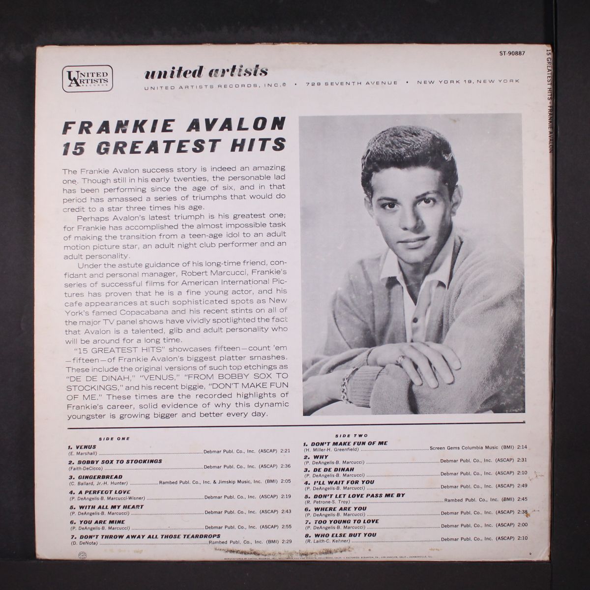 15 greatest hits by FRANKIE AVALON
