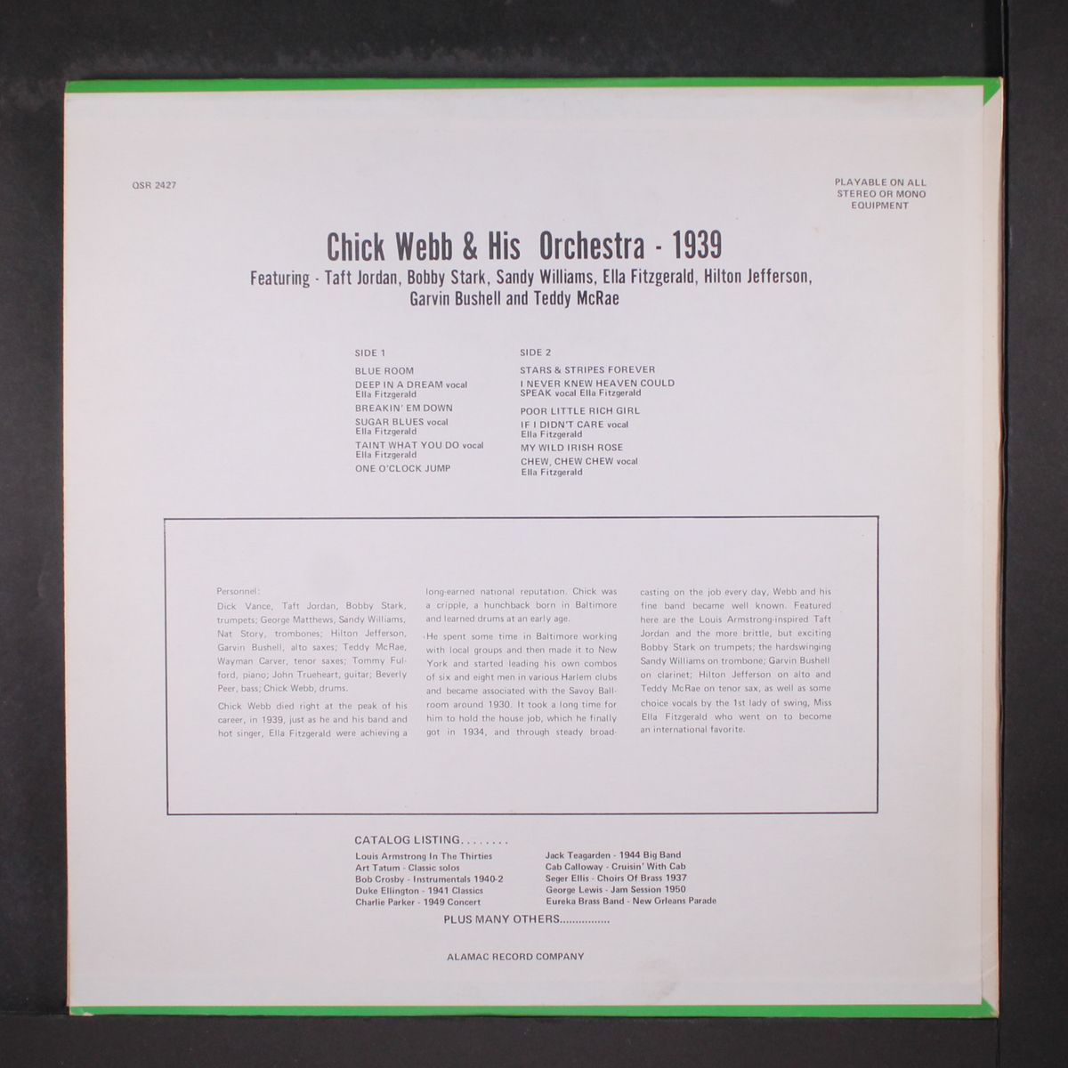 1939 by CHICK WEBB