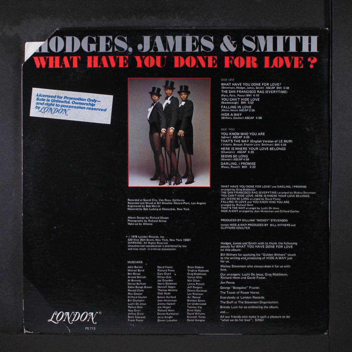 what have you done for love? by HODGES,JAMES & SMITH